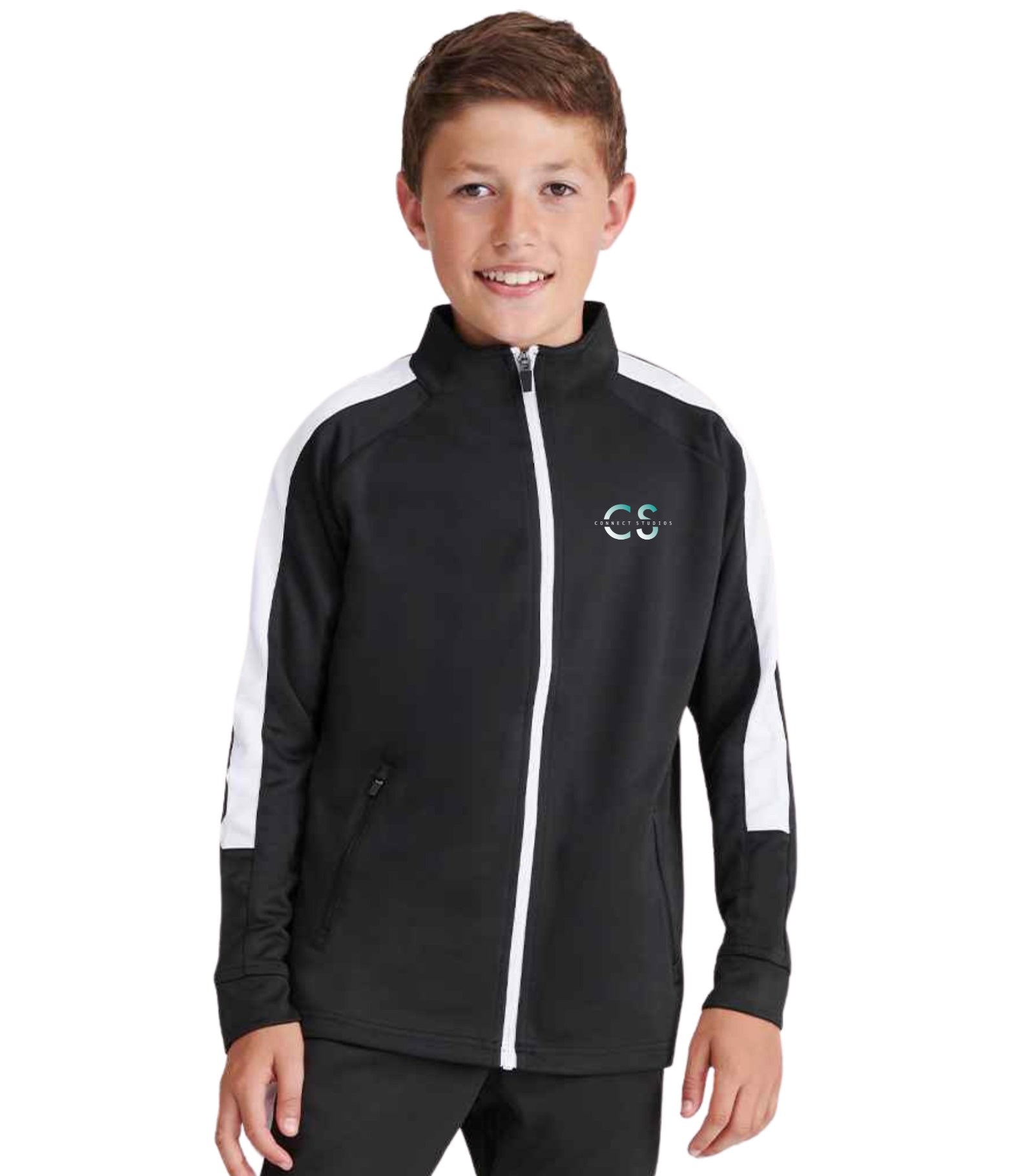 Premium Connect Boys Tracksuit in Black and White
